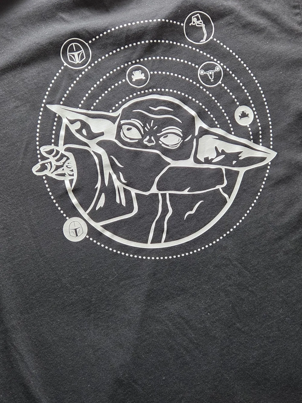 Adidas Star Wars Grogu Baby Yoda Graphic T-Shirt Men's XL Black Cotton Tee